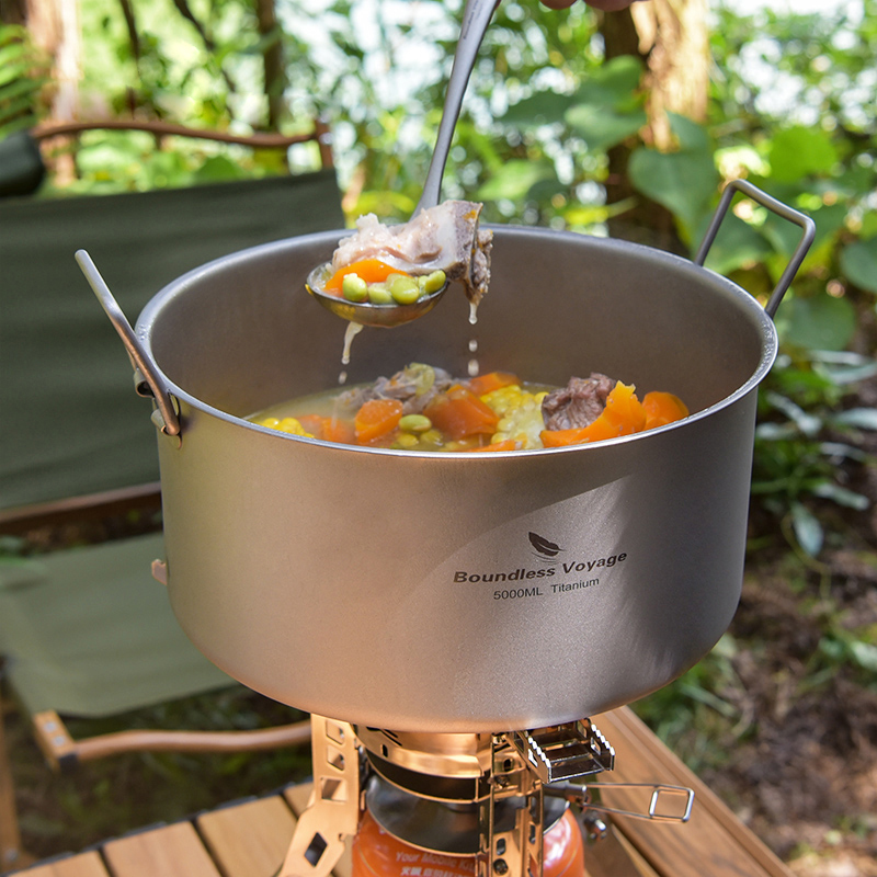 Outdoor Hunting Kitchen - Boundless Voyage-Marmite en titane de grande