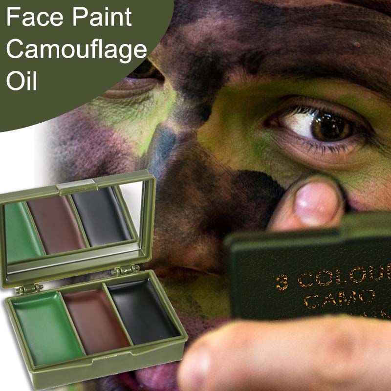 Camo Face Paint - Peinture camouflage visage 3 couleurs, huile