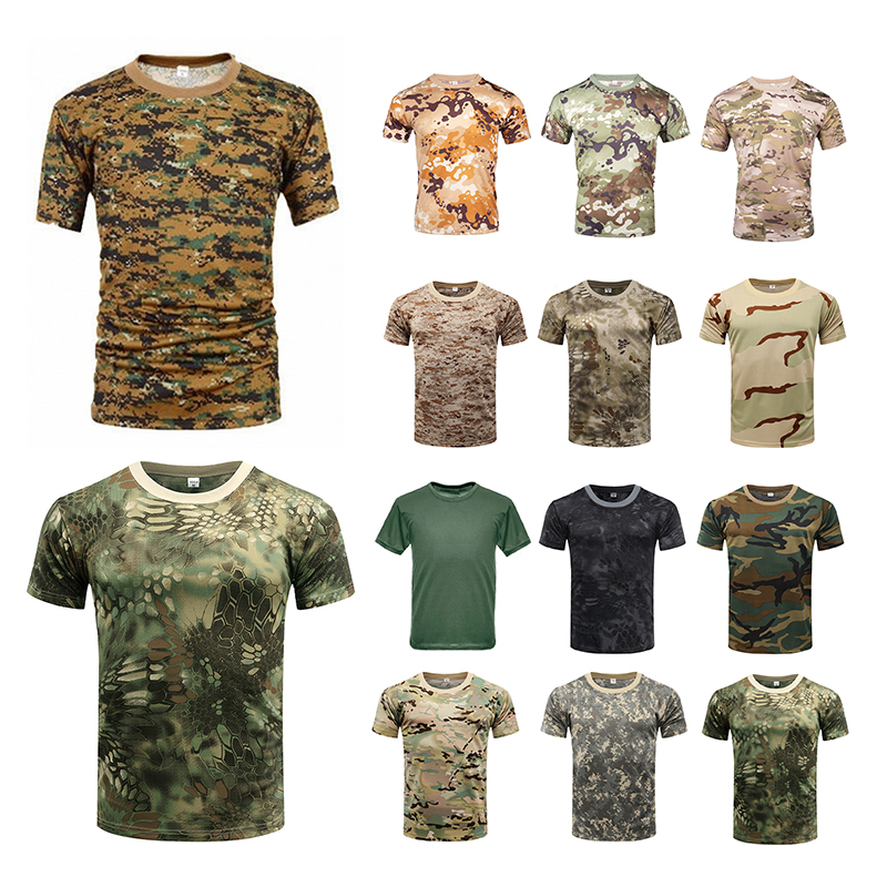Outdoor Hunting T Shirts - T-shirt tactique camouflage pour homme, à