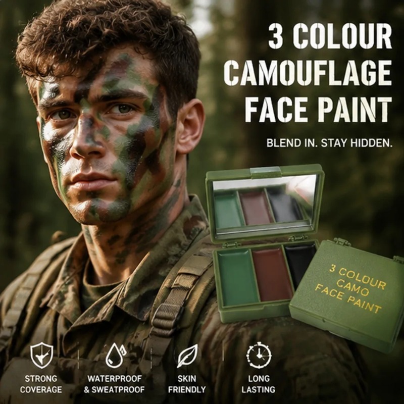 Peinture camouflage visage 3 c - Camo Face Paint avis et prix